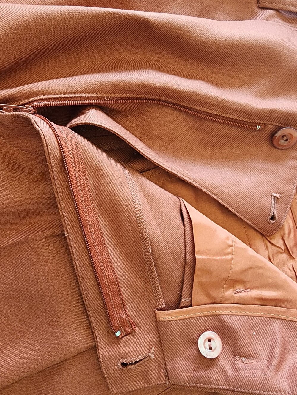 J. Peterman 100% Silk Glamour Pants High Waisted Terracotta Trousers Sz 6 NWOT - Picture 13 of 16